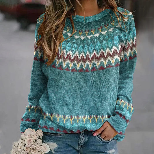 WW | Weinlese Pullover Mit Wellenmuster