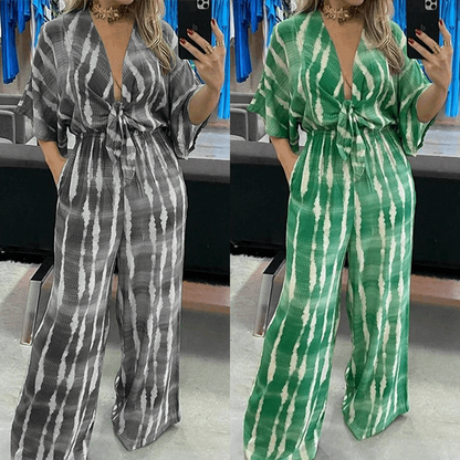 Merche Grün und Grau Lose Jumpsuit Set