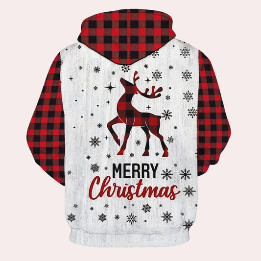 WW | Weihnachts Karierter Kapuzenpulli Für Männer