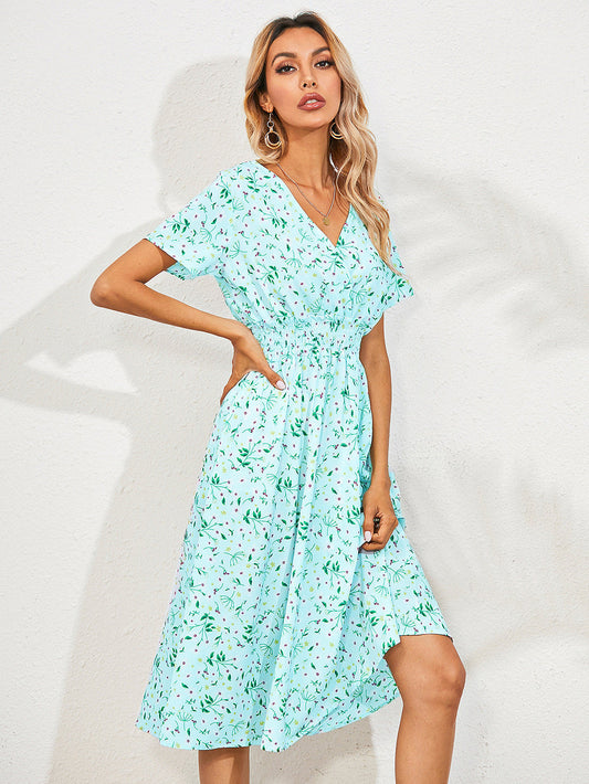 Damen Sommer-Blumenkleid
