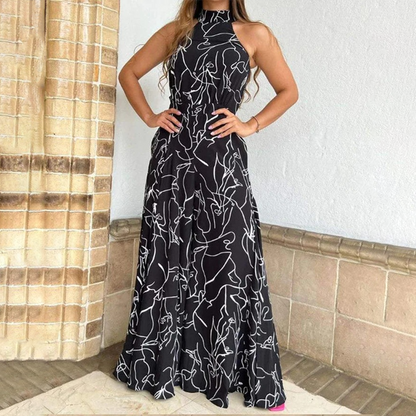Merche ärmelloser Jumpsuit mit sommerlichen Vibes und Printmuster