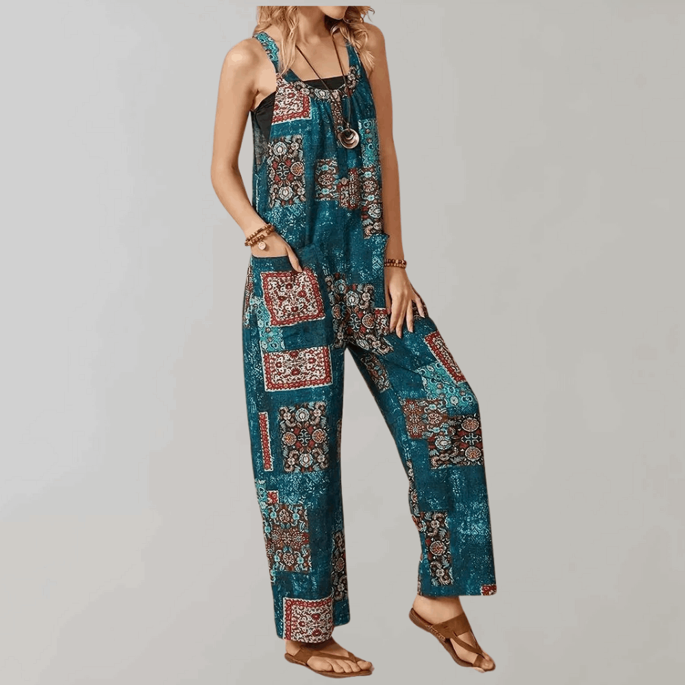Merche ärmelloser Jumpsuit mit U-Ausschnitt