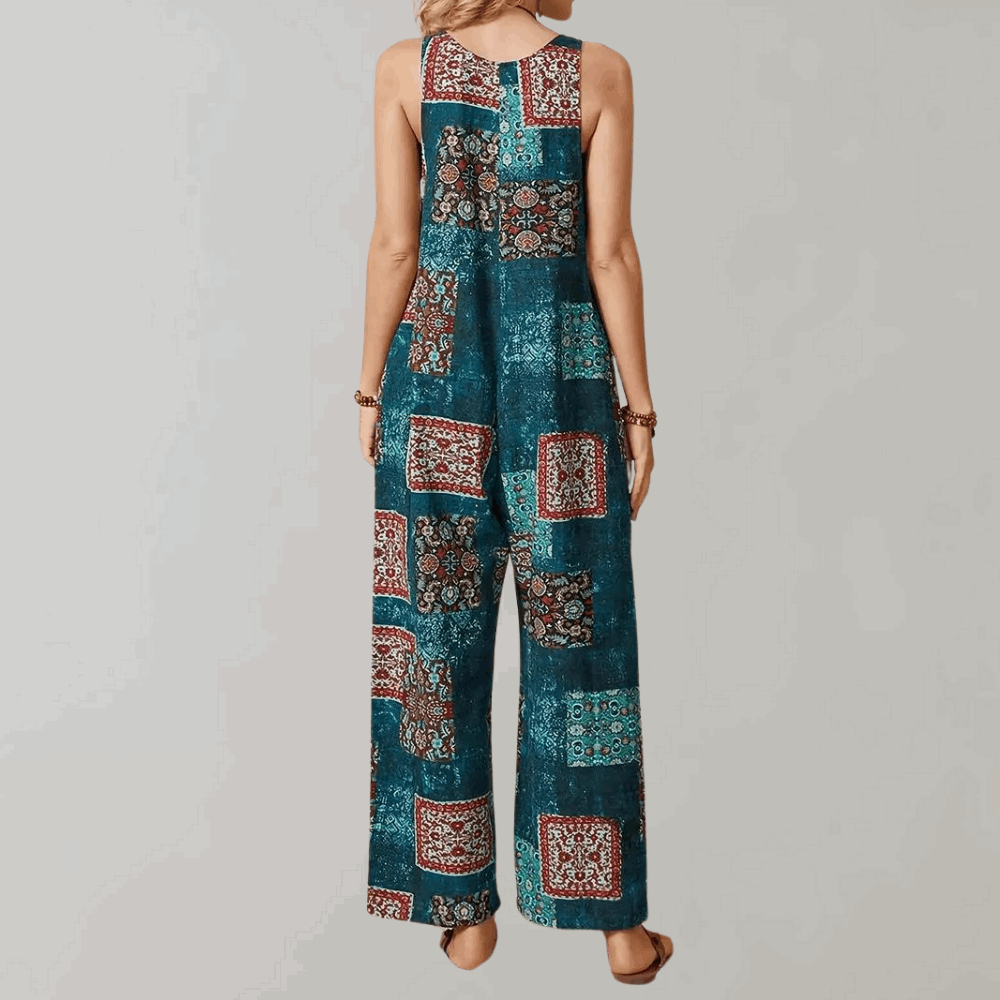 Merche ärmelloser Jumpsuit mit U-Ausschnitt