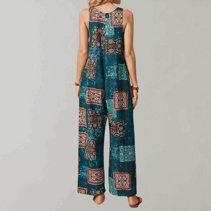 Merche ärmelloser Jumpsuit mit U-Ausschnitt