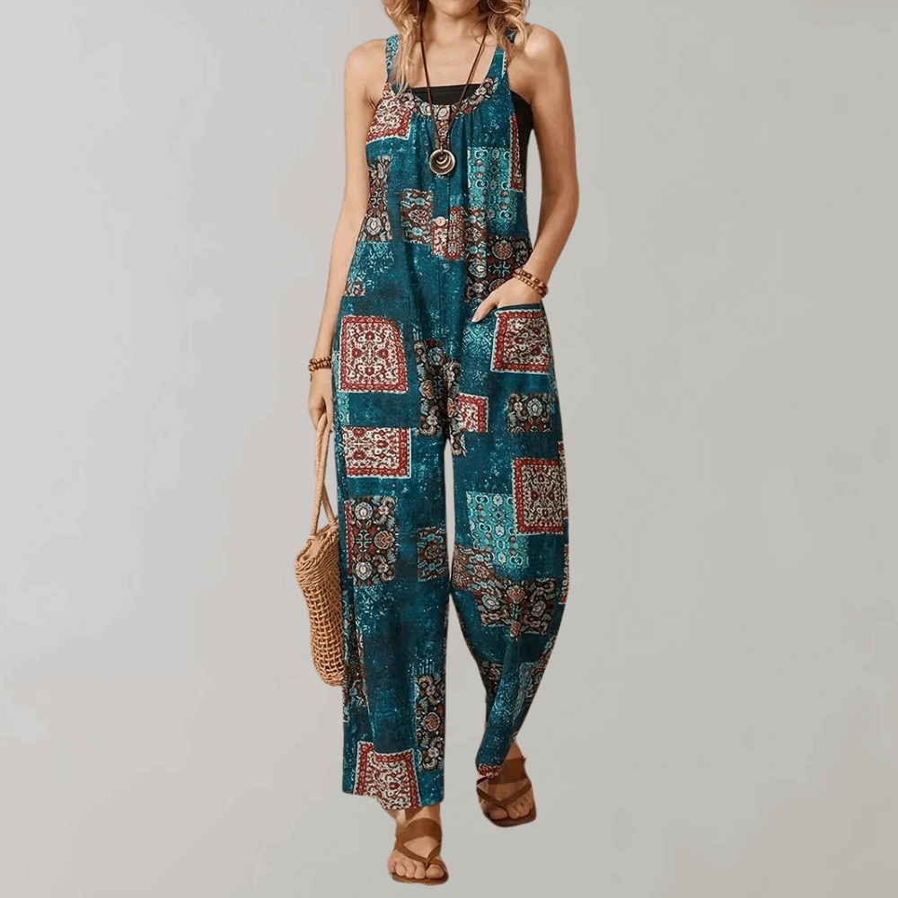 Merche ärmelloser Jumpsuit mit U-Ausschnitt