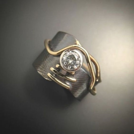 WW | Weinlese Aus Dunklem Silber Mit Zirkonia