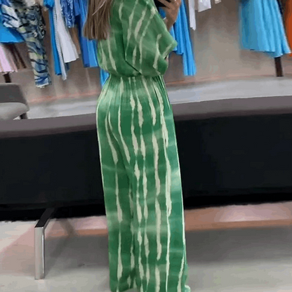 Merche Grün und Grau Lose Jumpsuit Set