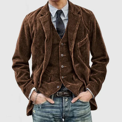WW | Weinlese Jacke Mit Revers Aus Nicks Rippenvelours Für Männer