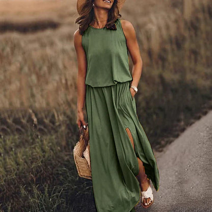 – entspanntes weißes maxikleid