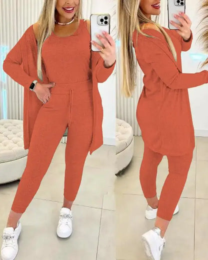 Merche Streetwear-Set mit Kordelzug in Uni-Farbe