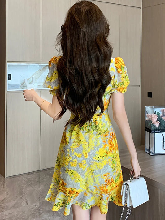 Bohème-Kleid mit floralem Muster