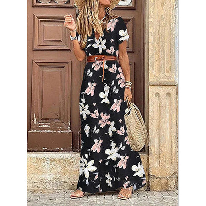 Merche Maxikleid im Vintage-Stil mit Laternenärmeln