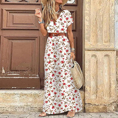 Merche Maxikleid im Vintage-Stil mit Laternenärmeln