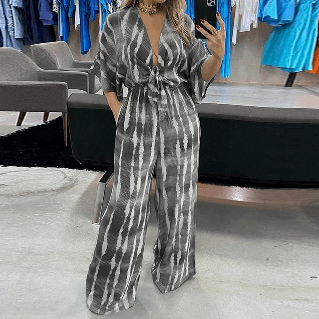 Merche Grün und Grau Lose Jumpsuit Set