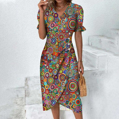 Elegantes geblümtes Damenkleid