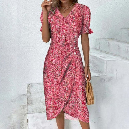 Elegantes geblümtes Damenkleid