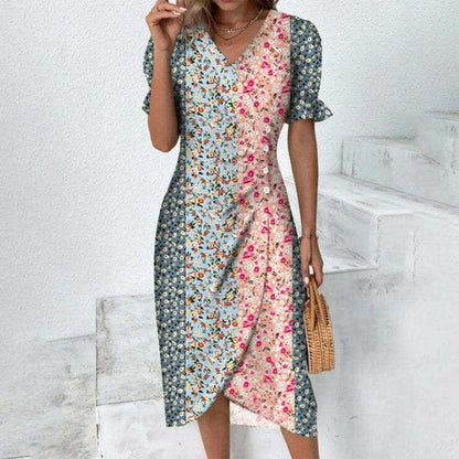 Elegantes geblümtes Damenkleid