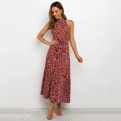 Gepunktetes Neckholder-Kleid