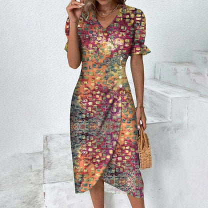 Elegantes geblümtes Damenkleid