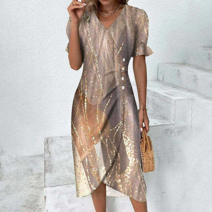 Elegantes geblümtes Damenkleid
