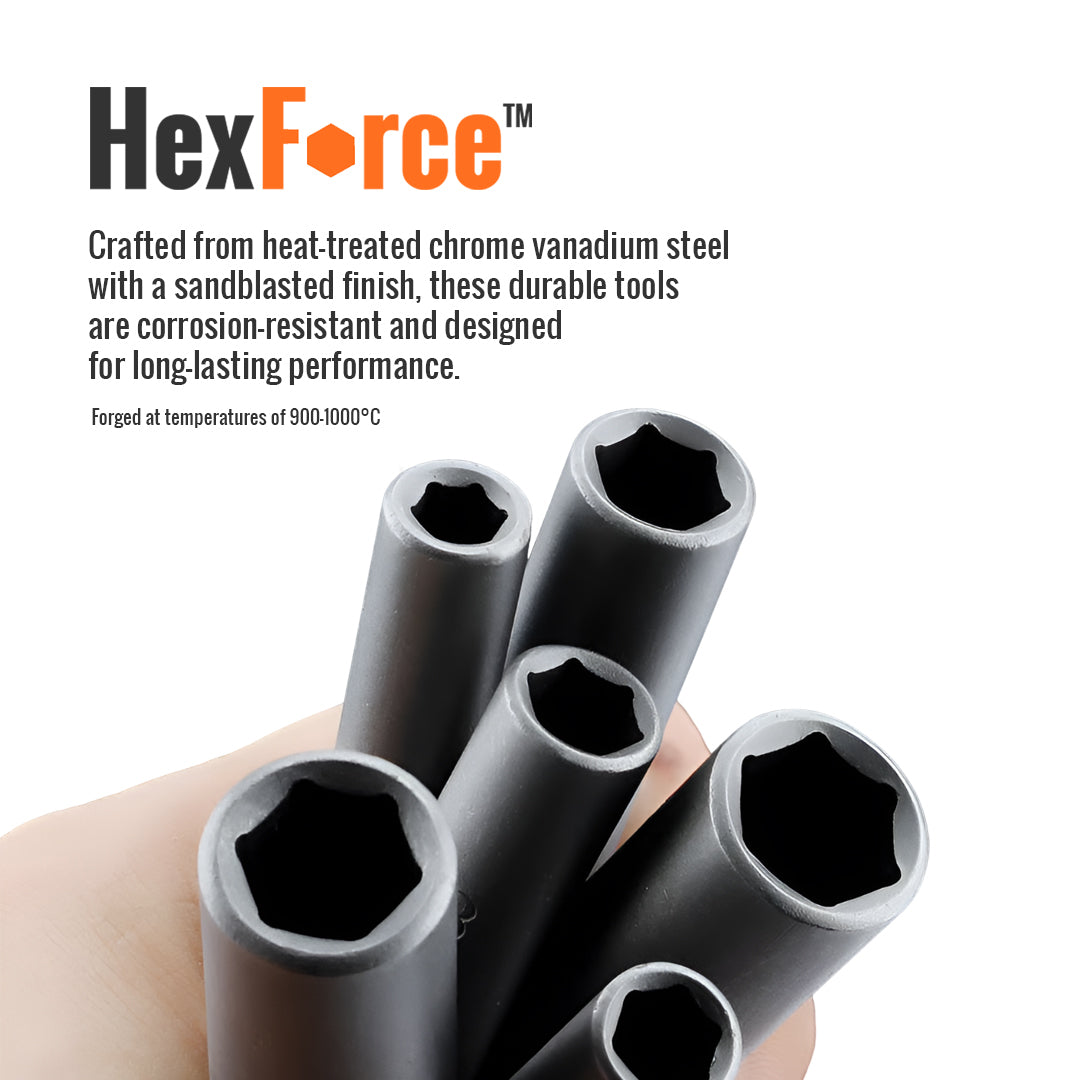 HexForce™ Extra tiefer Sechskant-Bit-Steckschlüssel-Bit-Satz für Schrauben und Muttern