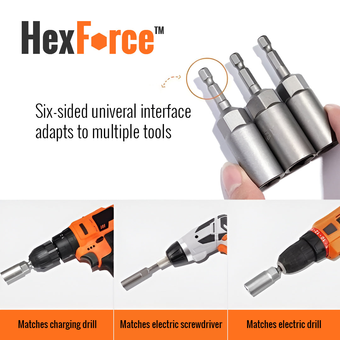 HexForce™ Extra tiefer Sechskant-Bit-Steckschlüssel-Bit-Satz für Schrauben und Muttern