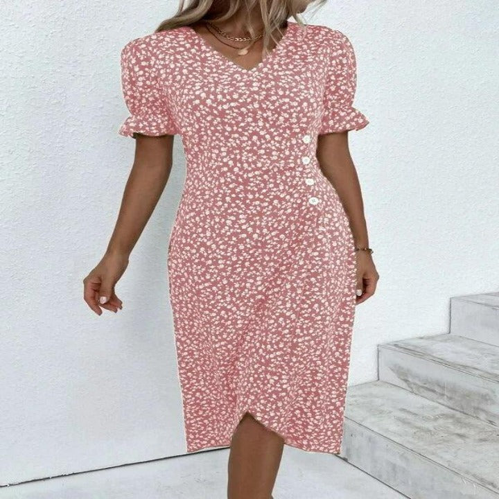 Elegantes geblümtes Damenkleid