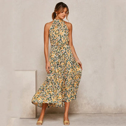 Gepunktetes Neckholder-Kleid
