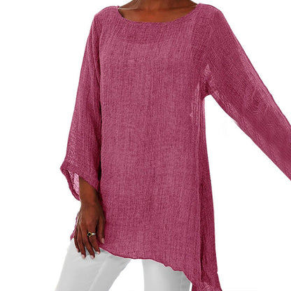 Merche Schlichte Bluse mit Rundhalsausschnitt