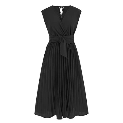 Sommer neue ärmellose V-Ausschnitt Veteranen Kleid