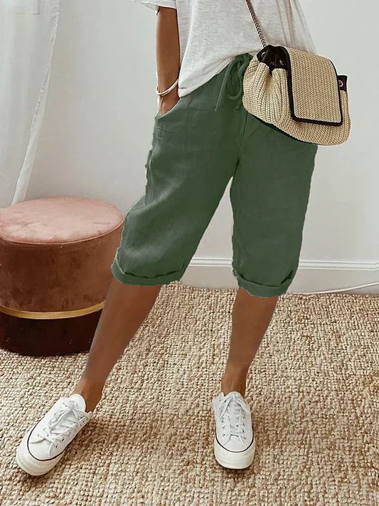 Damen-Shorts aus Baumwolle und Leinen