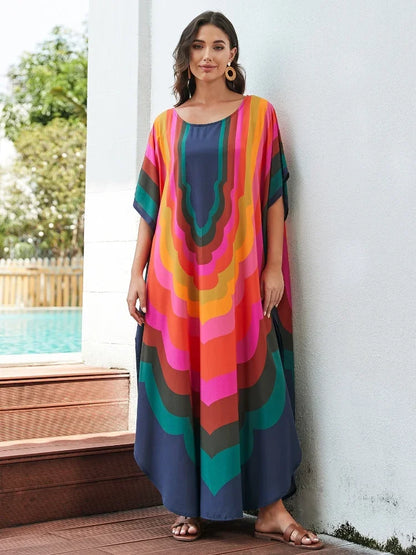 Bunter Kaftan Langkleid