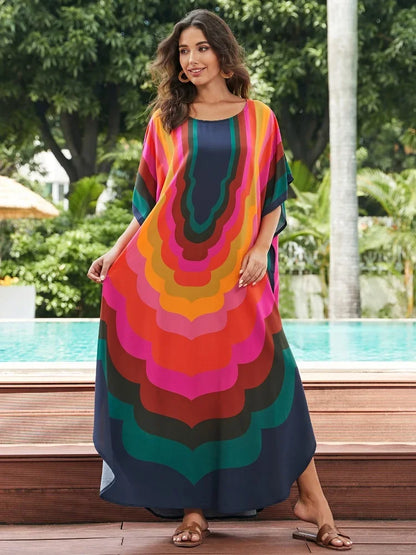 Bunter Kaftan Langkleid