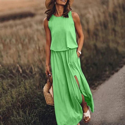 – entspanntes weißes maxikleid