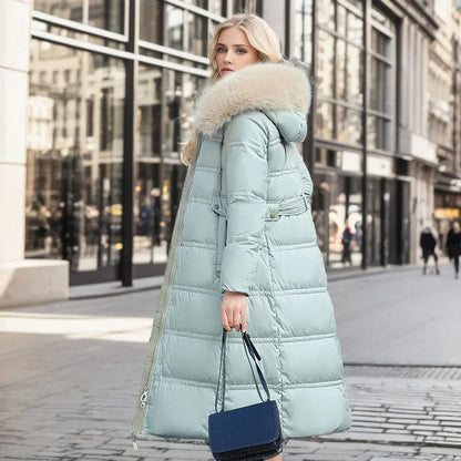 Merche - Jacke - Lange Baumwolle, wattierte Daunen - Pelzkragen - Winte