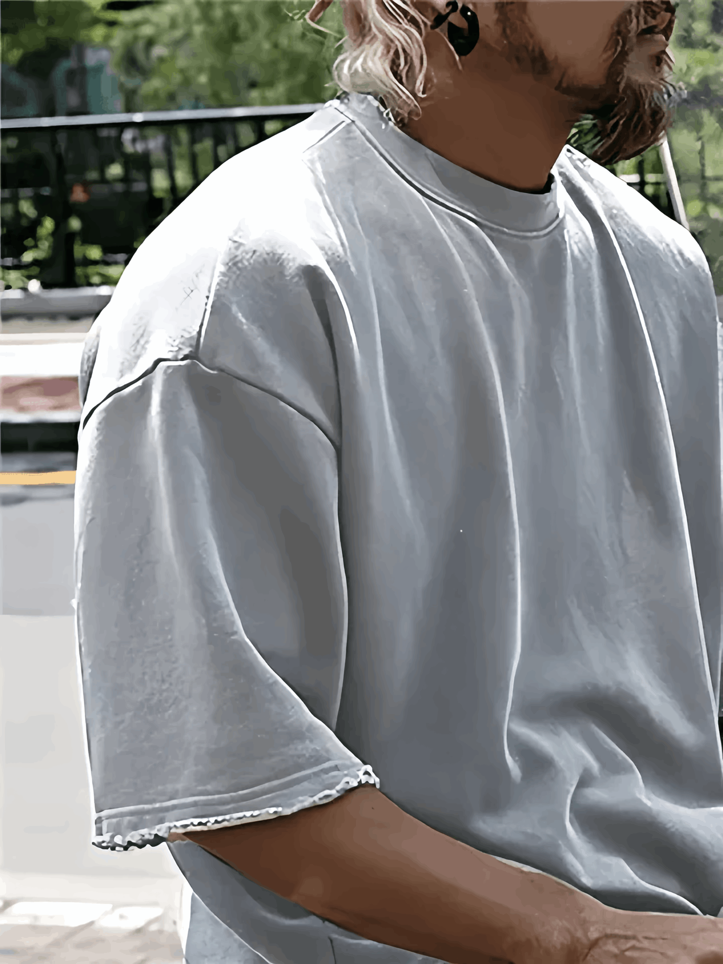 Merche locker sitzendes einfarbiges Shirt-Set