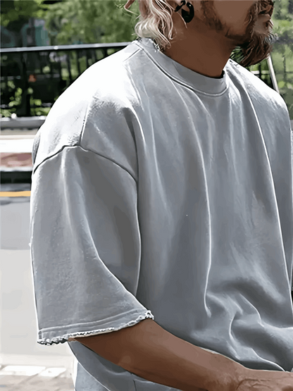 Merche locker sitzendes einfarbiges Shirt-Set