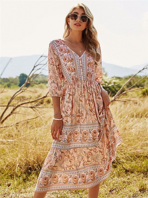 Bohemia Kleid mit Blumenmuster