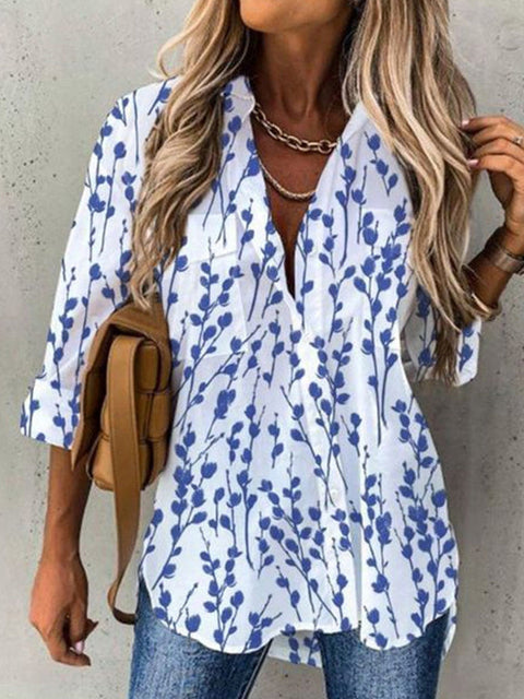 Merche Druck Design ummer Blusen für Frauen mit Rüschen Akzente