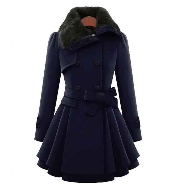 Merche - Mantel - Langer schlanker Zweireiher - Koreanisch - Winter