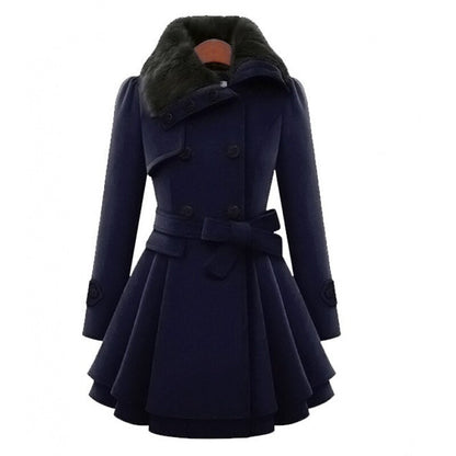 Merche - Mantel - Langer schlanker Zweireiher - Koreanisch - Winter