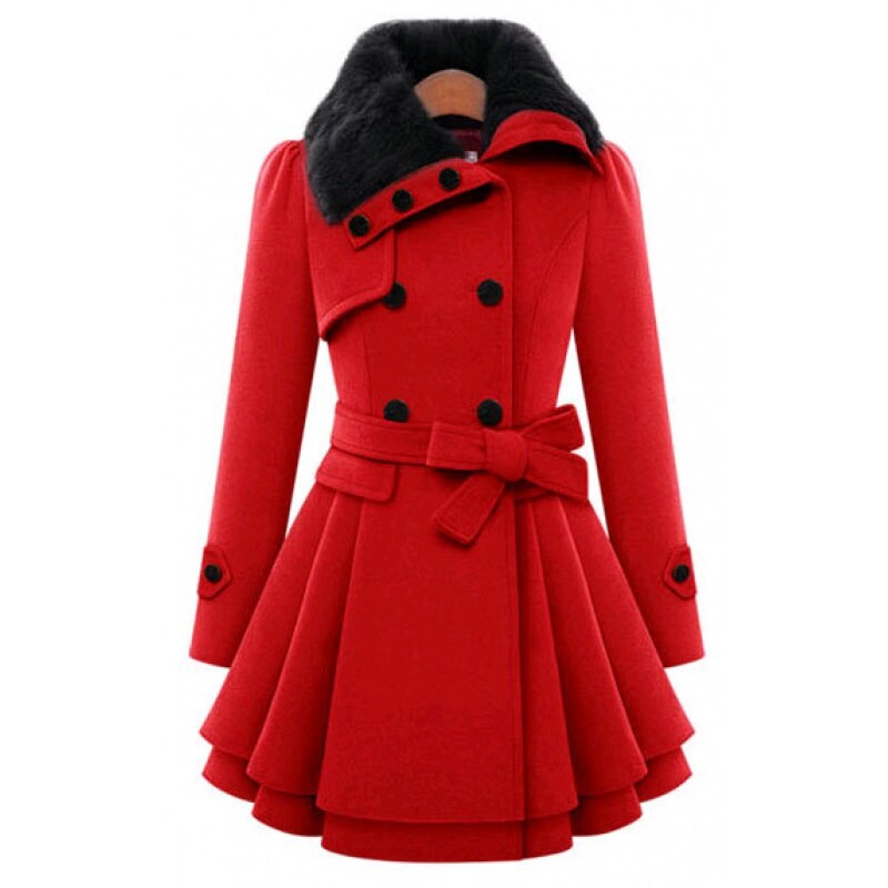 Merche - Mantel - Langer schlanker Zweireiher - Koreanisch - Winter