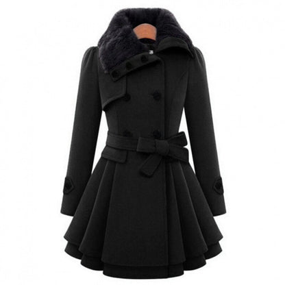 Merche - Mantel - Langer schlanker Zweireiher - Koreanisch - Winter