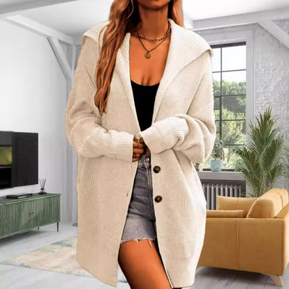 Damen oversized Strickjacke mit offener Front und praktischen Taschen Merchesia