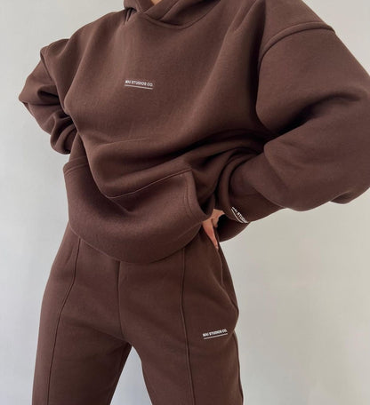 Damen lässiger oversized Kapuzenpullover mit praktischer Kängurutasche Merchesia