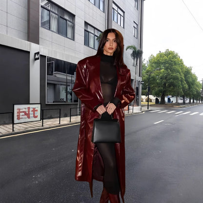 Damen Eleganter und figurbetonter Maxikleid mit transparenten Einsätzen Merchesia