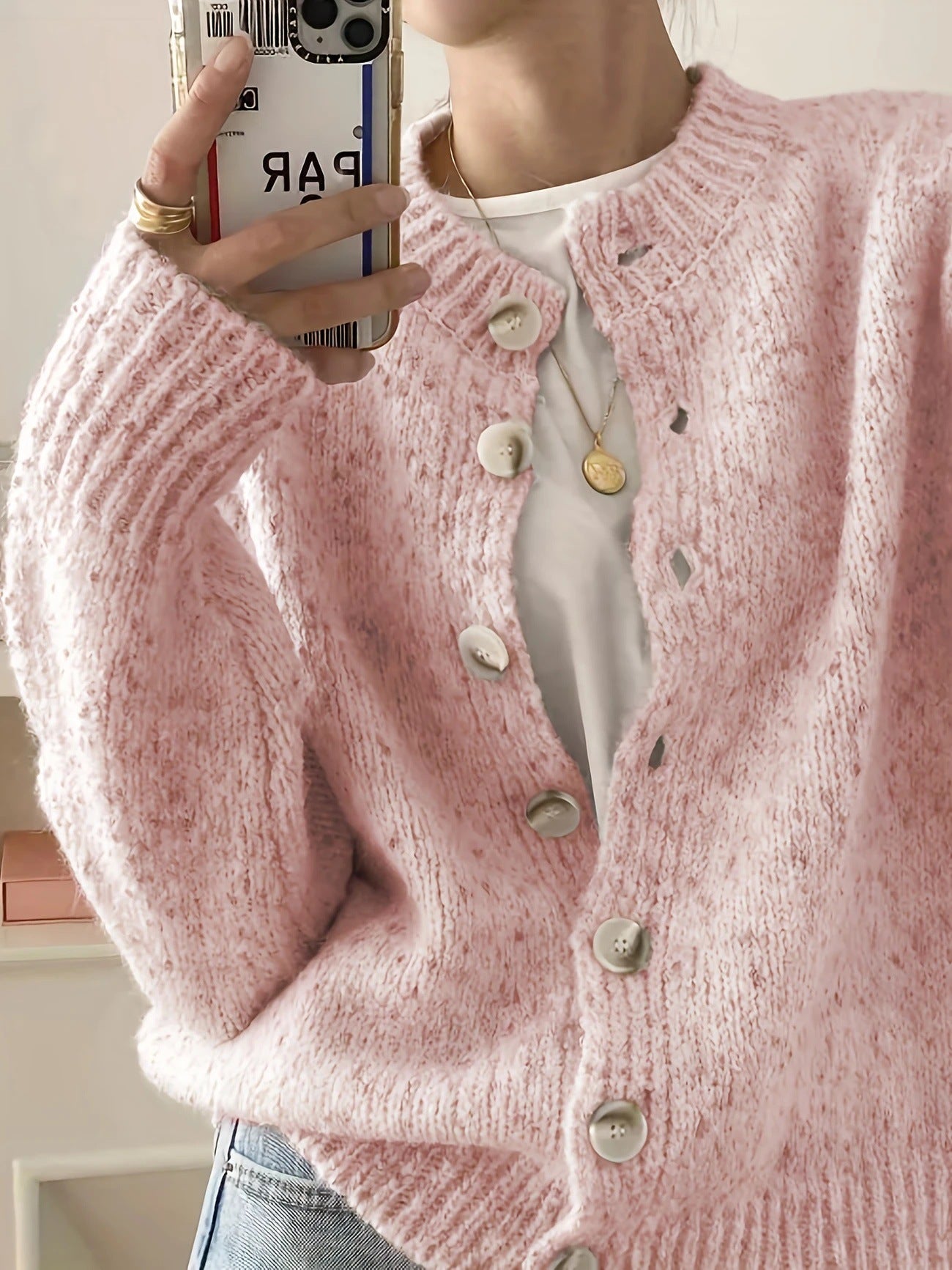 Damen Kuschelige Strickjacke Merchesia