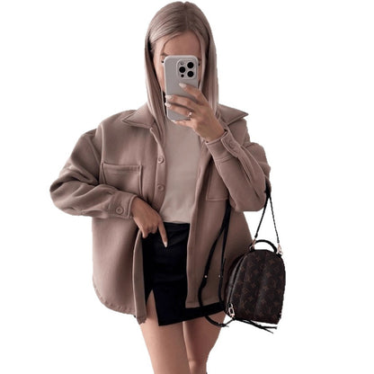 Damen Lässige Overshirtjacke mit praktischen Taschen Merchesia