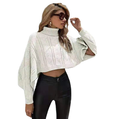 Damen Kuscheliger Pullover mit hohem Kragen und großzügigem Schnitt Merchesia