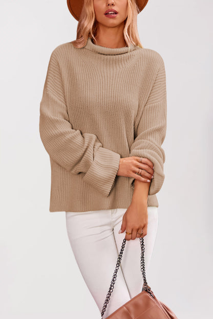 Damen Baumwoll-Pullover mit hohem Kragen Merchesia